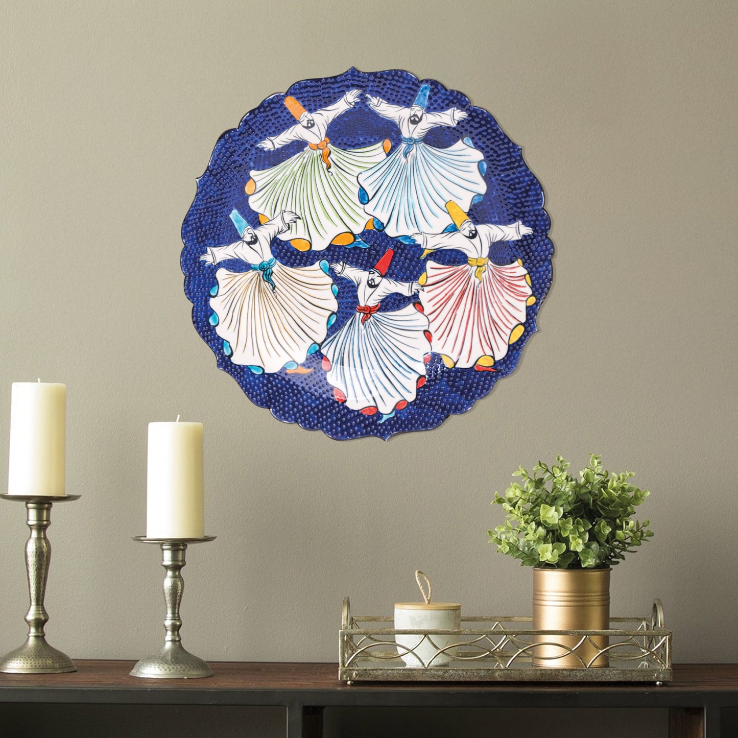 Ceramic Decorative Plate, Sufi Dance Decorative Plate