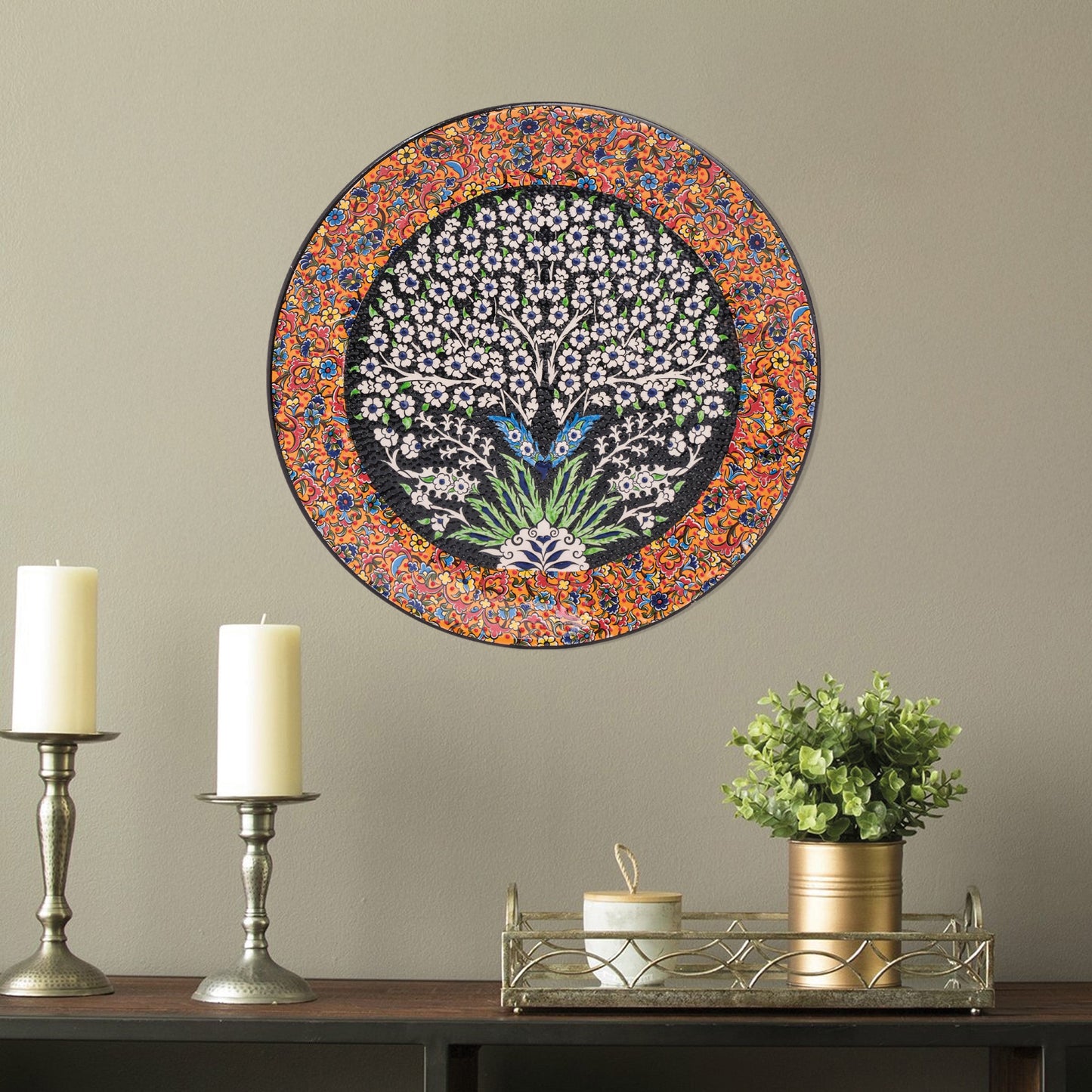 Ceramic Decorative Plate, Eternal Bloom Decorative Plate