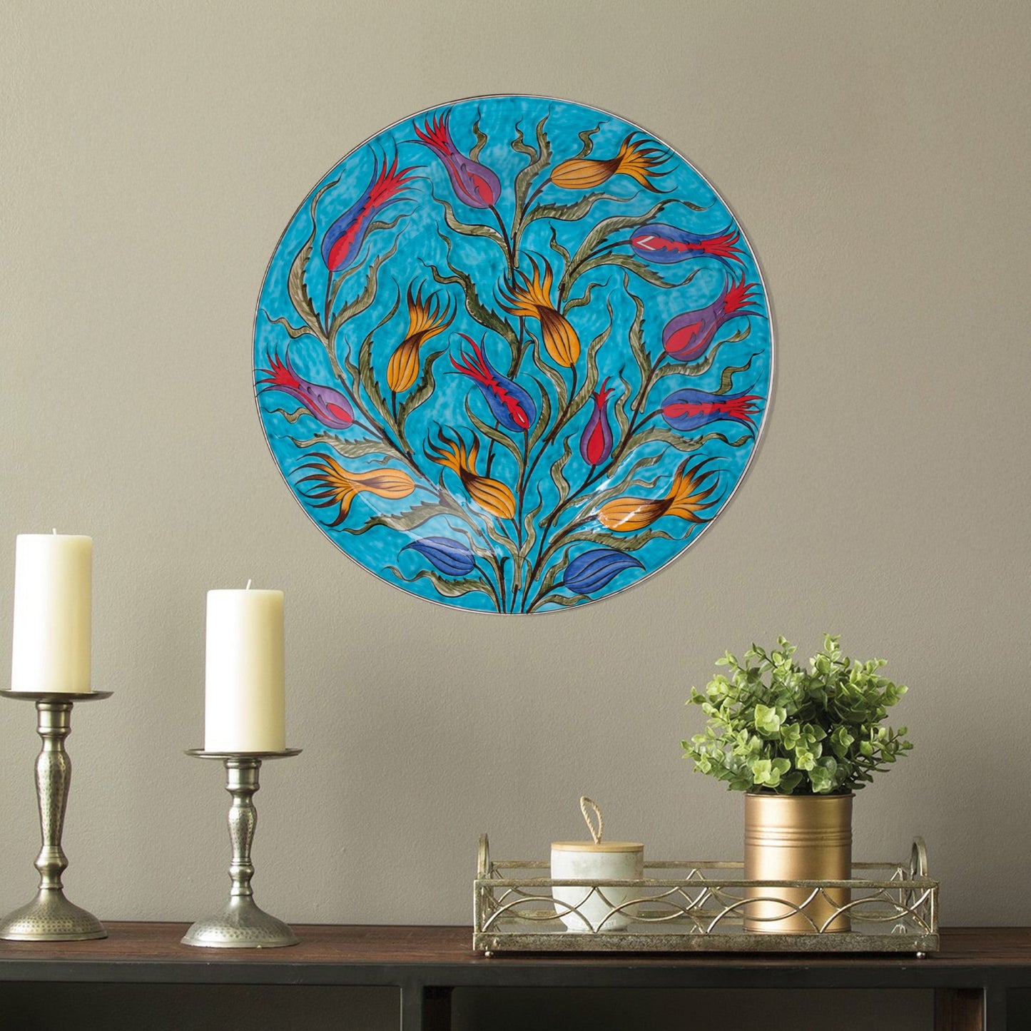 Ceramic Decorative Plate, Tulip Dance Decorative Plate