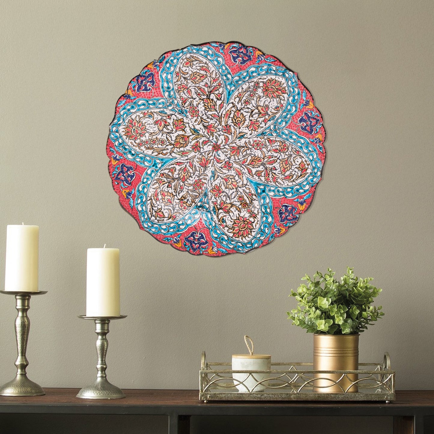 Ceramic Decorative Plate, Floral Radiance Decorative Plate