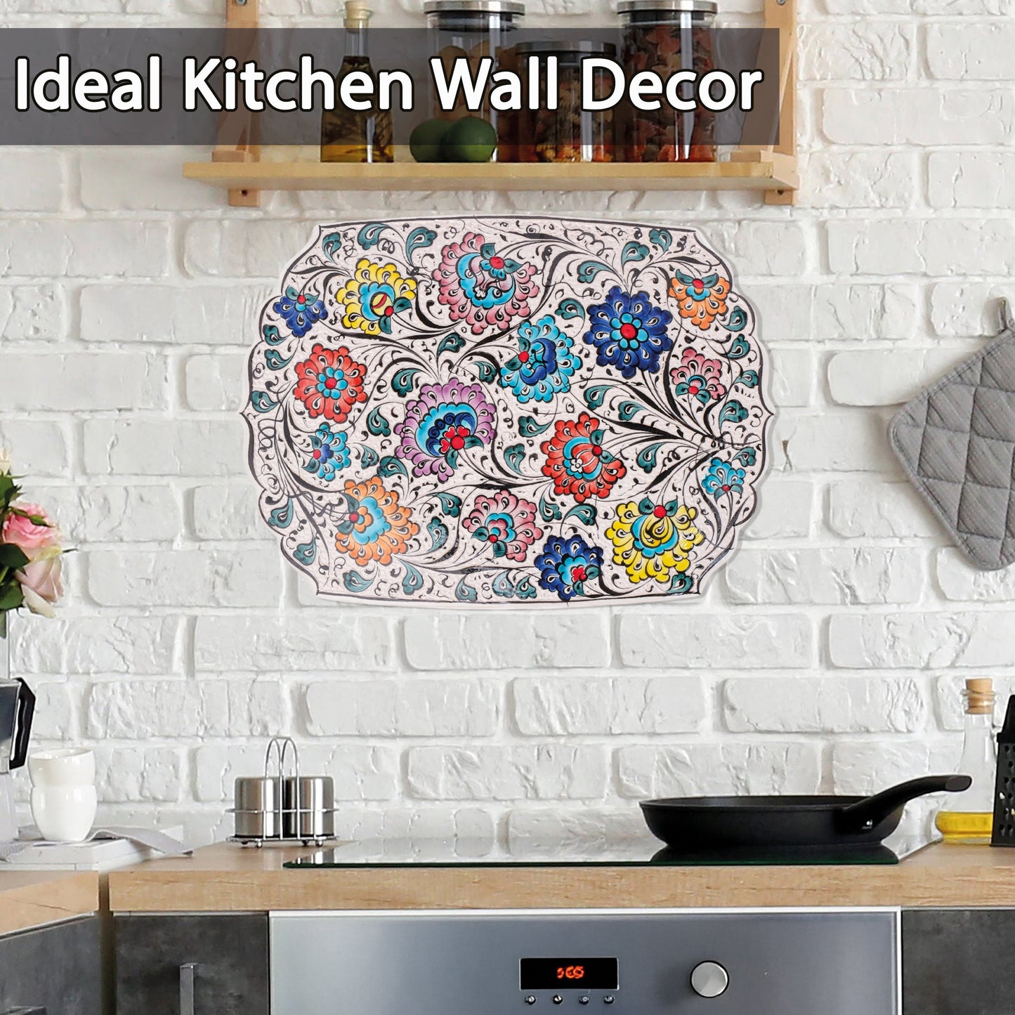 Ceramic Decorative Plate, Floral Symphony Decorative Plate