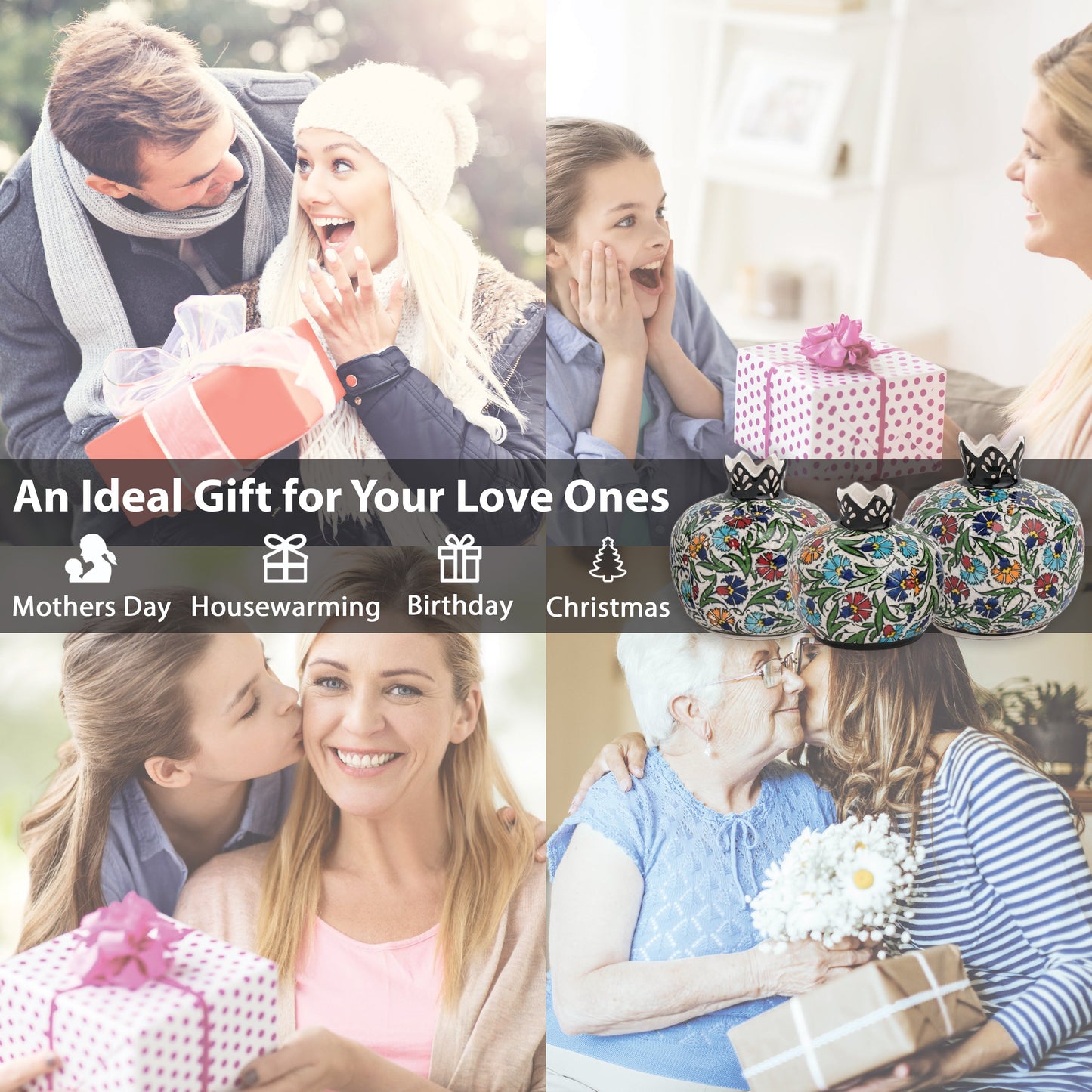 Handmade Ceramic Pomegranate Vase, Ceramic Vase Home Decor