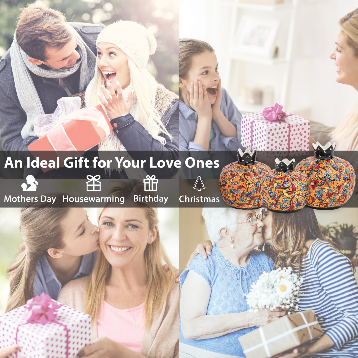 Handmade Ceramic Pomegranate Vase, Ceramic Vase Home Decor