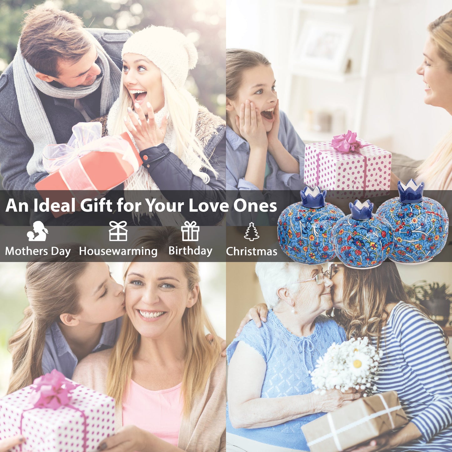 Handmade Ceramic Pomegranate Vase, Ceramic Vase Home Decor