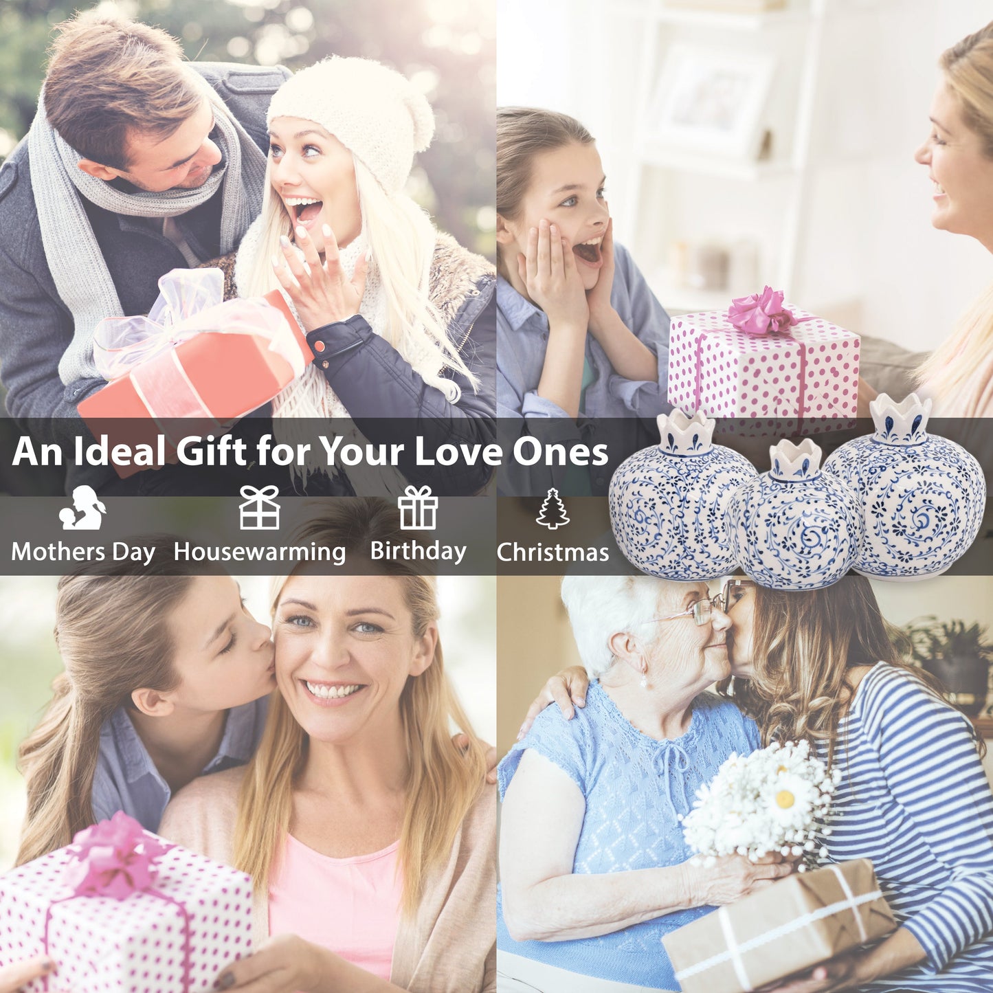 Handmade Ceramic Pomegranate Vase, Ceramic Vase Home Decor