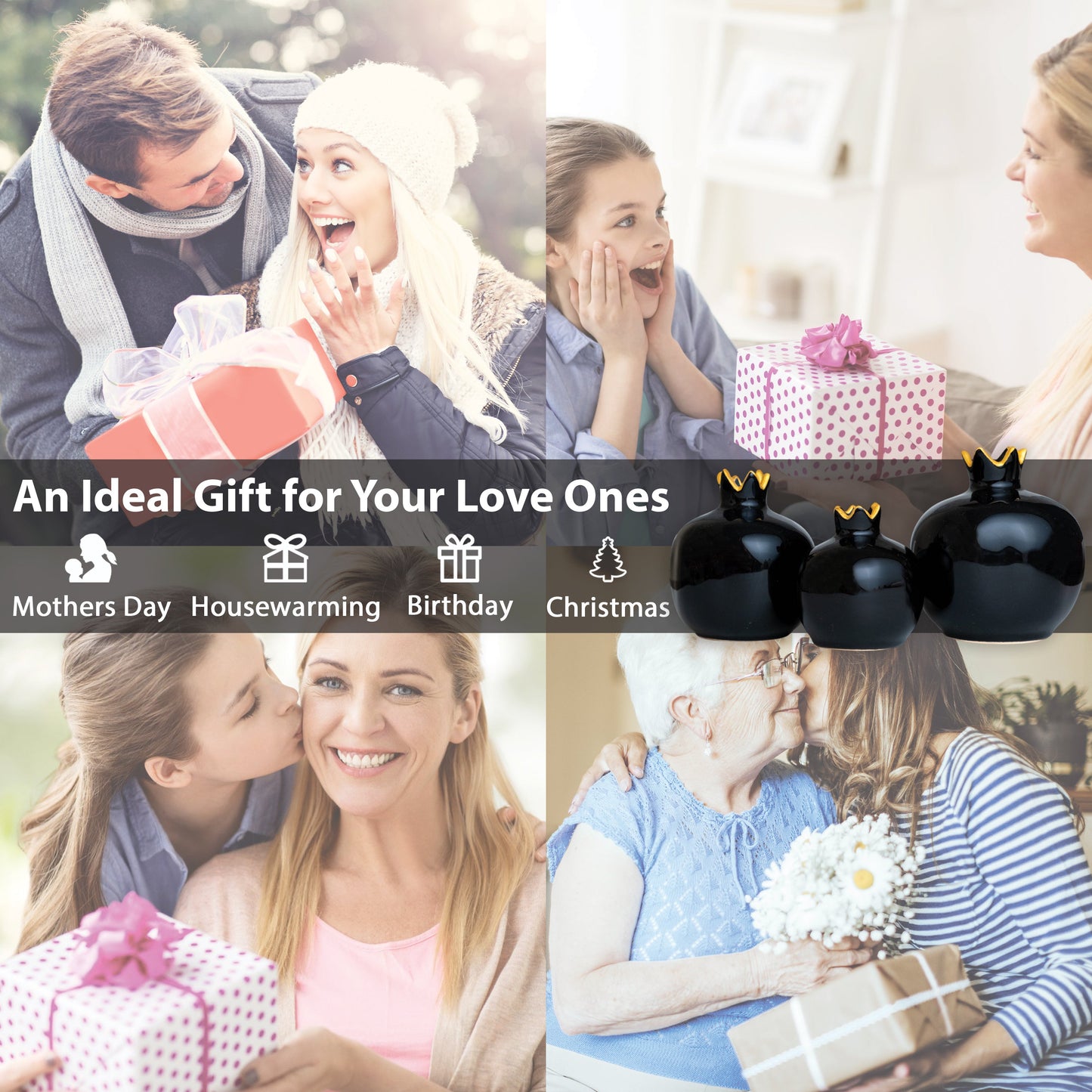 Handmade Ceramic Pomegranate Vase, Ceramic Vase Home Decor