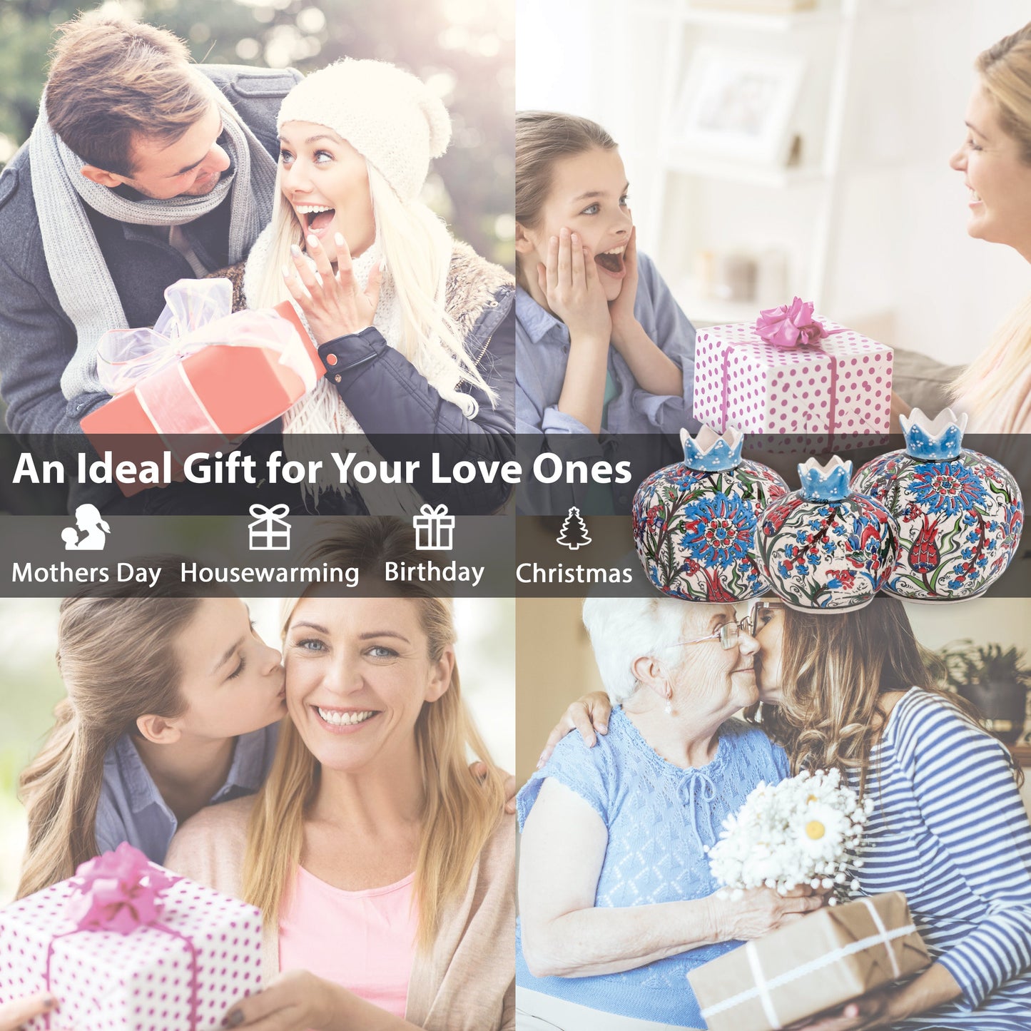 Handmade Ceramic Pomegranate Vase, Ceramic Vase Home Decor