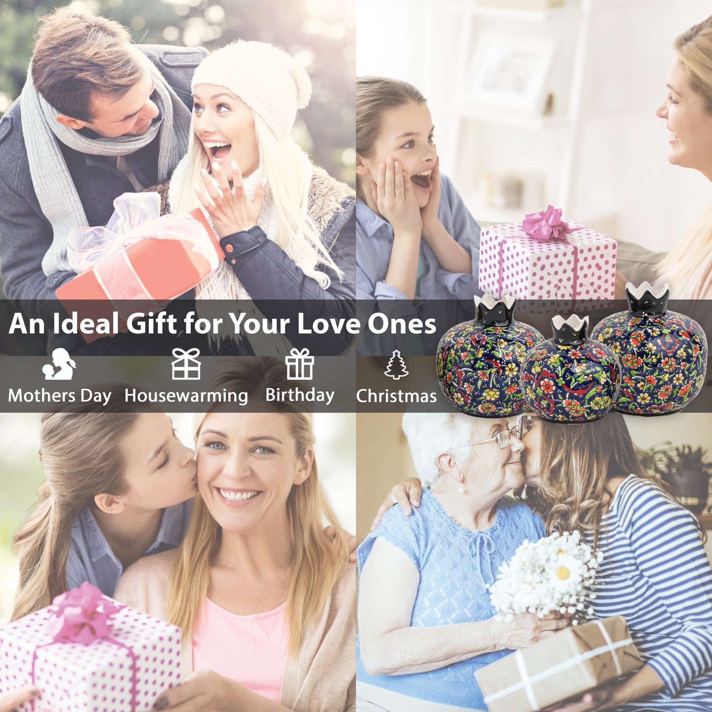 Handmade Ceramic Pomegranate Vase, Ceramic Vase Home Decor