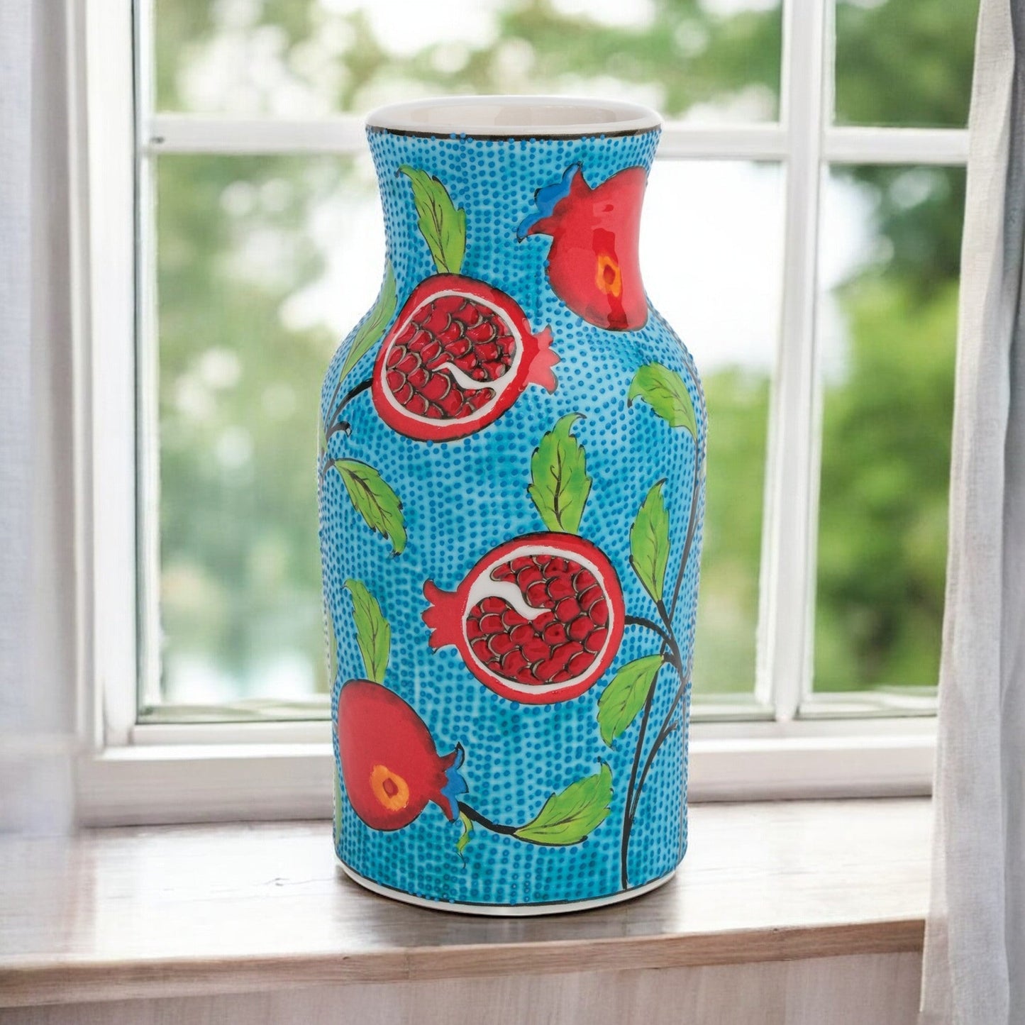 Handmade Ceramic Decorative Vase, Pomegranate Bloom Ceramic Vase
