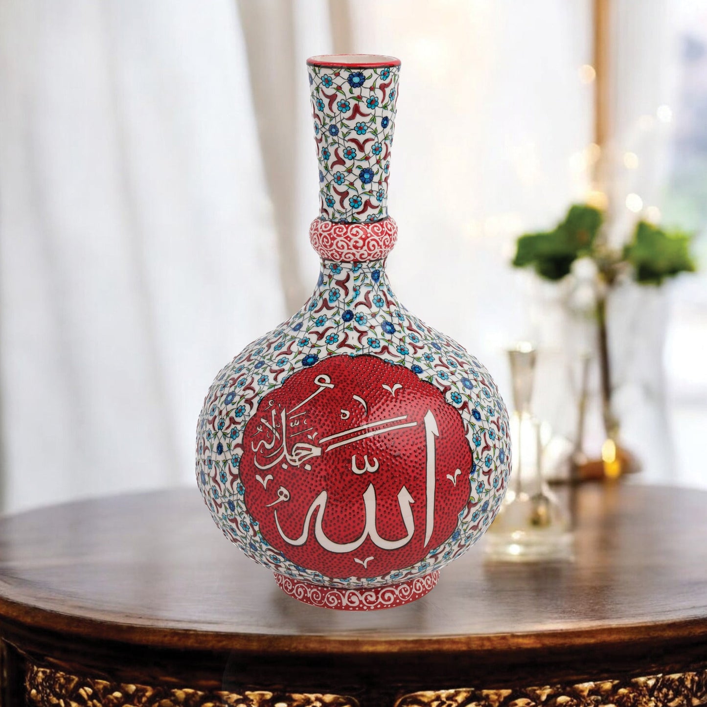 Handmade Ceramic Decorative Vase, Divine Calligraphy Ceramic Vase