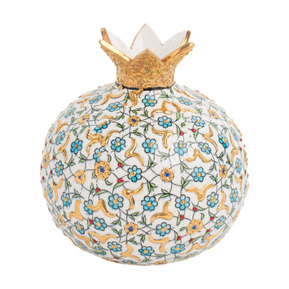 Handmade Ceramic Pomegranate Vase, Golden Vase Home Decor
