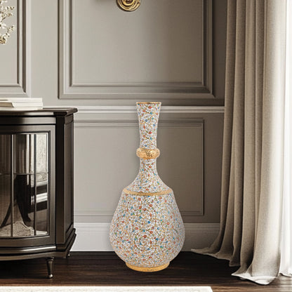 Handmade Ceramic Decorative Vase, Royal Bloom Ceramic Vase, Golden Vase