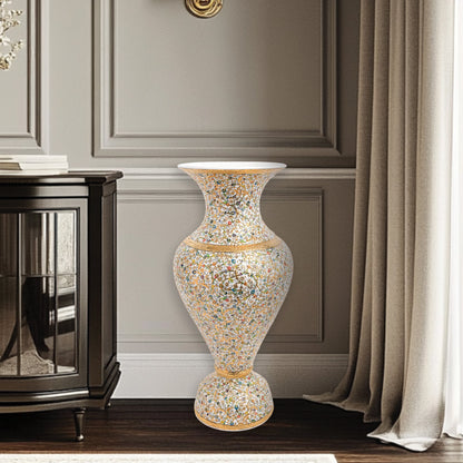 Handmade Ceramic Decorative Vase, Golden Bloom Ceramic Vase, Golden Vase