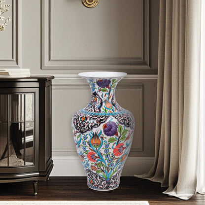 Handmade Ceramic Decorative Vase, Floral Noir Ceramic Vase