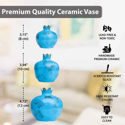 Handmade Ceramic Pomegranate Vase, Ceramic Vase Home Decor