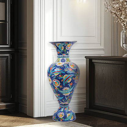 Handmade Ceramic Decorative Vase, Floral Serenity Ceramic Vase