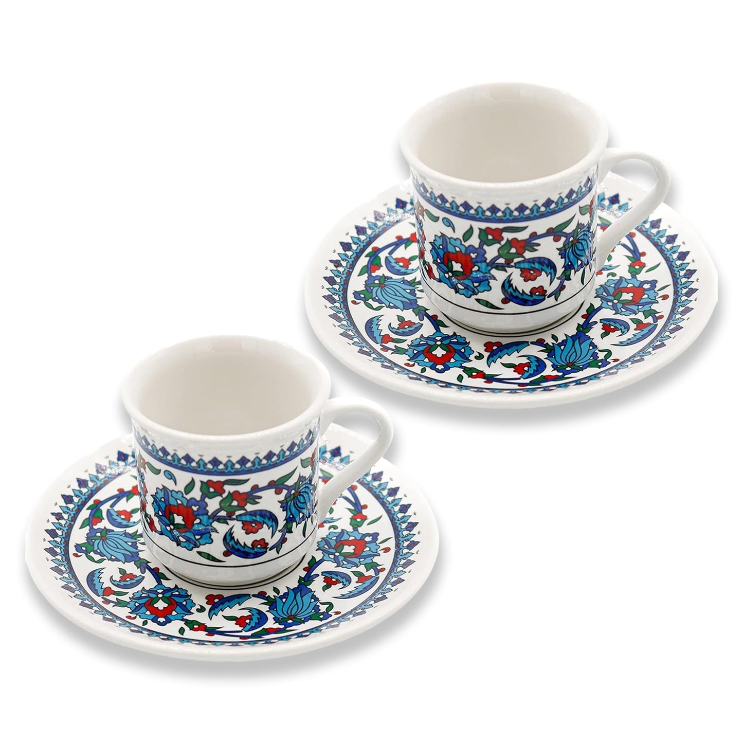 Handmade Porcelain Turkish Coffee Cups, Turkish Coffee Cup with Saucer Sets