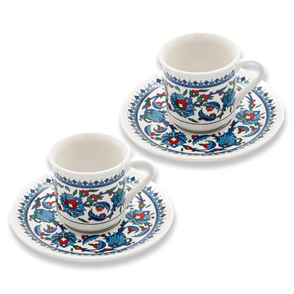 Handmade Porcelain Turkish Coffee Cups, Turkish Coffee Cup with Saucer Sets