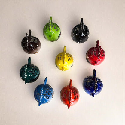 Rooster design ceramic tealight candle holder handmade, artisan hand-painted rooster lantern, fits real tealight or LED candles for rustic home décor