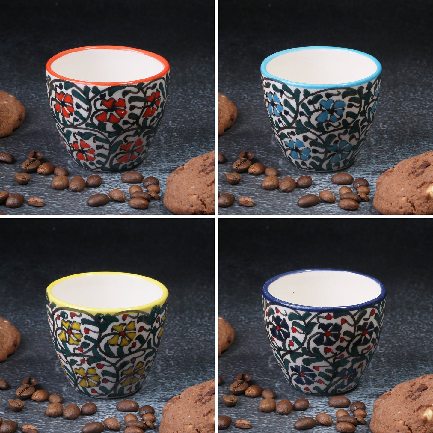 Ceramic Espresso Cups, 2.5 Oz Espresso Cups Set of 5