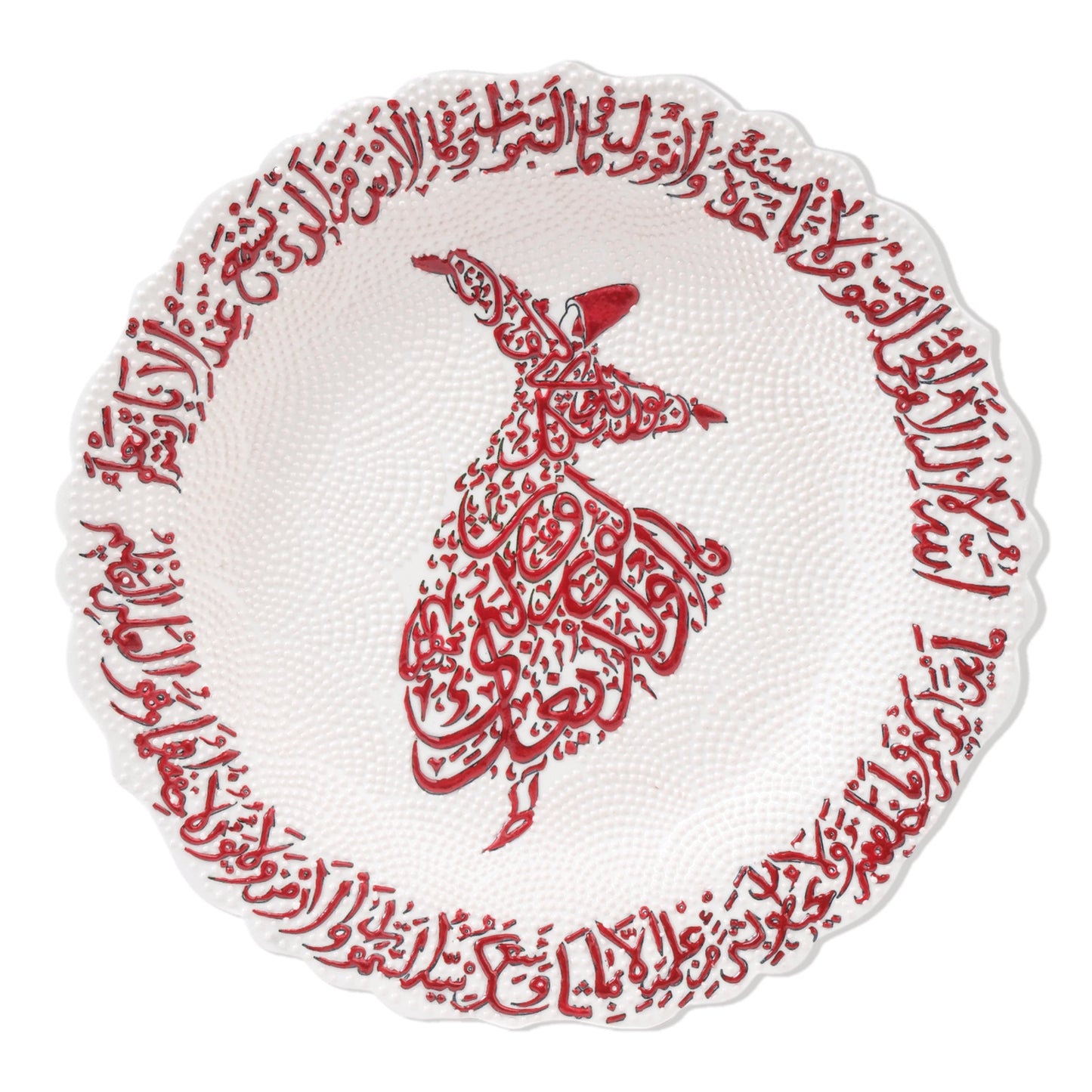 Ceramic Decorative Plate, Whirling Calligraphy Decorative Plate