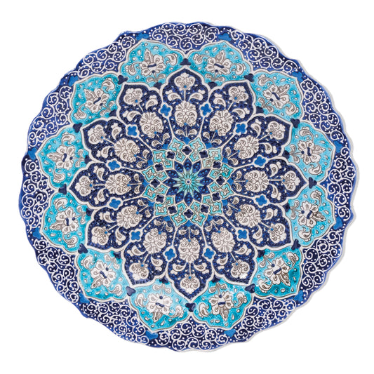 Ceramic Decorative Plate, Sapphire Blossom Decorative Plate