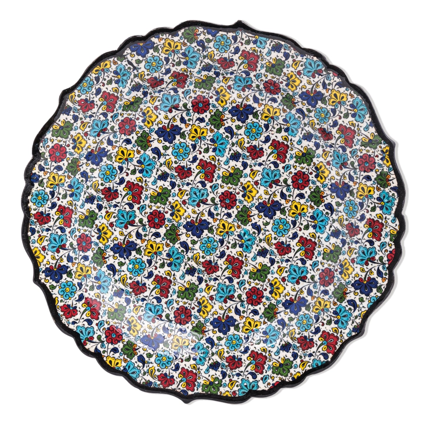 Ceramic Decorative Plate, Floral Mosaic Decorative Plate