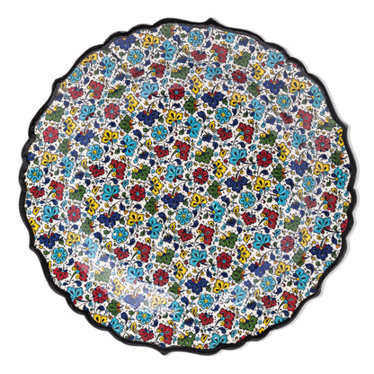 Ceramic Decorative Plate, Floral Mosaic Decorative Plate