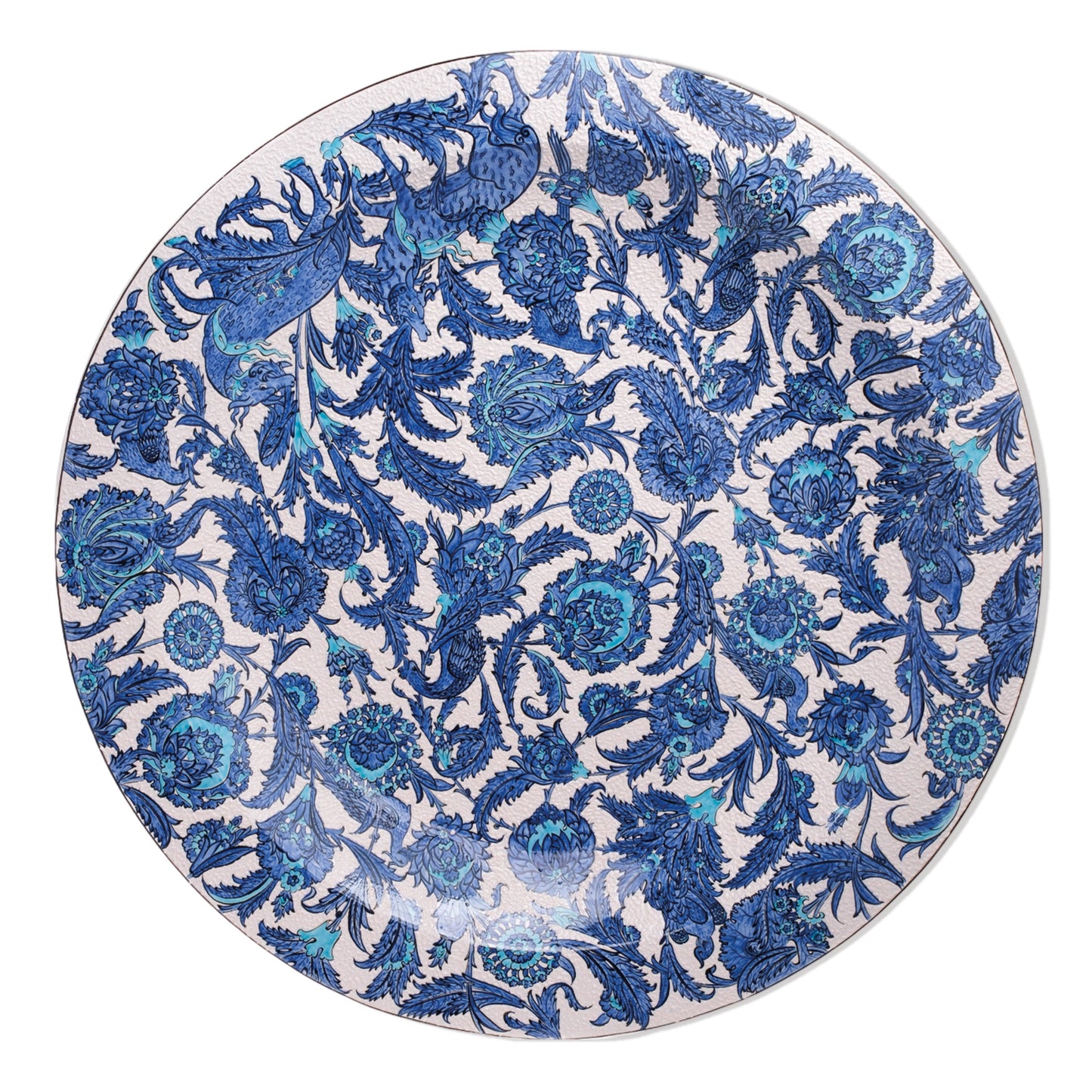 Ceramic Decorative Plate, Sapphire Garden Decorative Plate