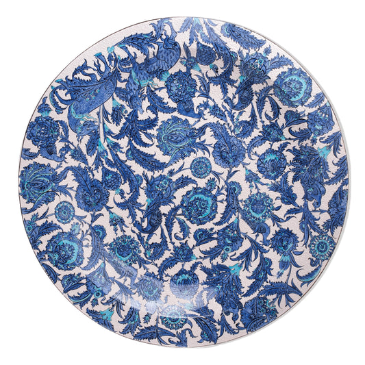 Ceramic Decorative Plate, Sapphire Garden Decorative Plate