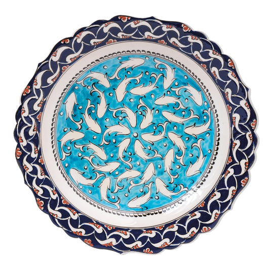 Ceramic Decorative Plate, Whirling Fishes Decorative Plate