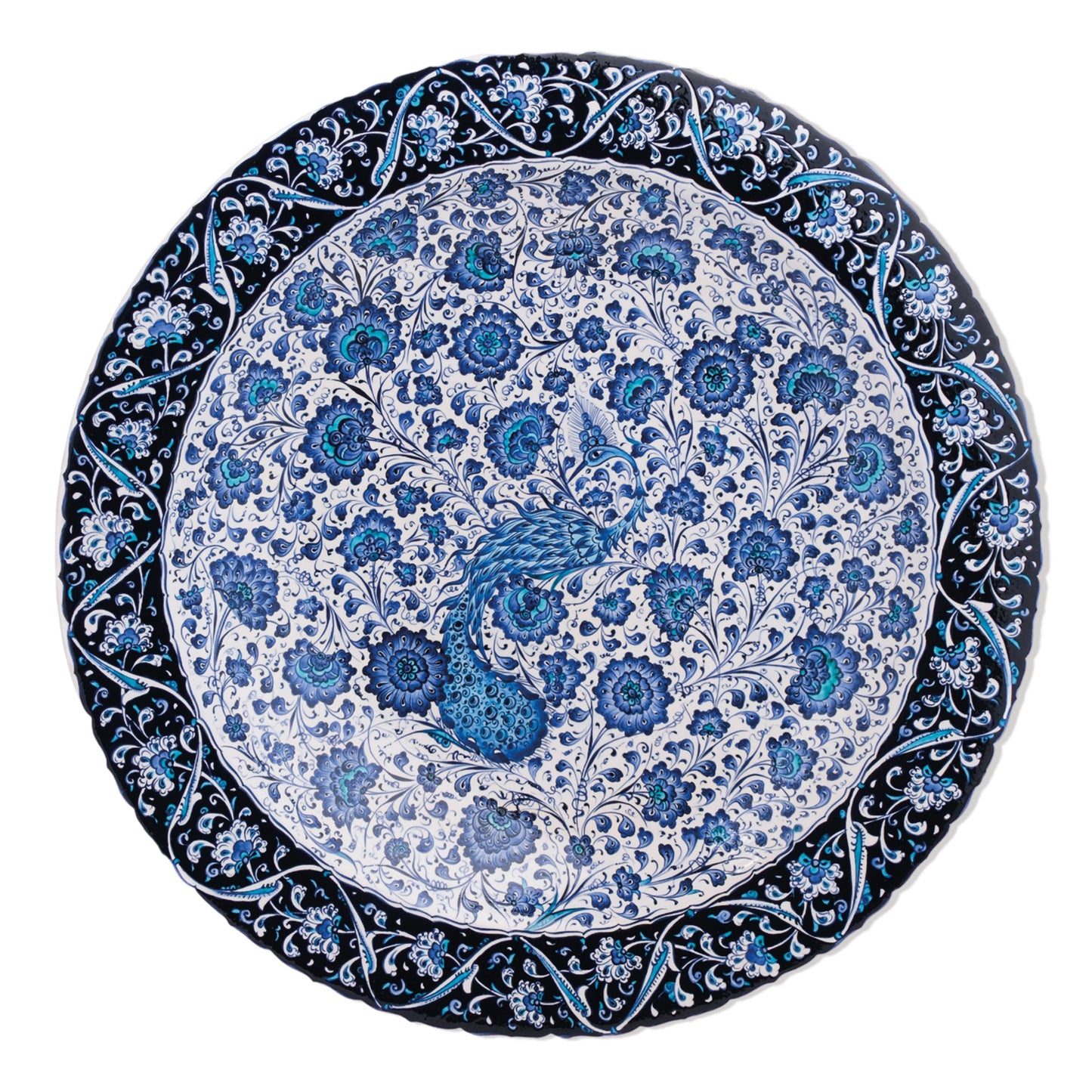 Ceramic Decorative Plate, Peacock Elegance Decorative Plate