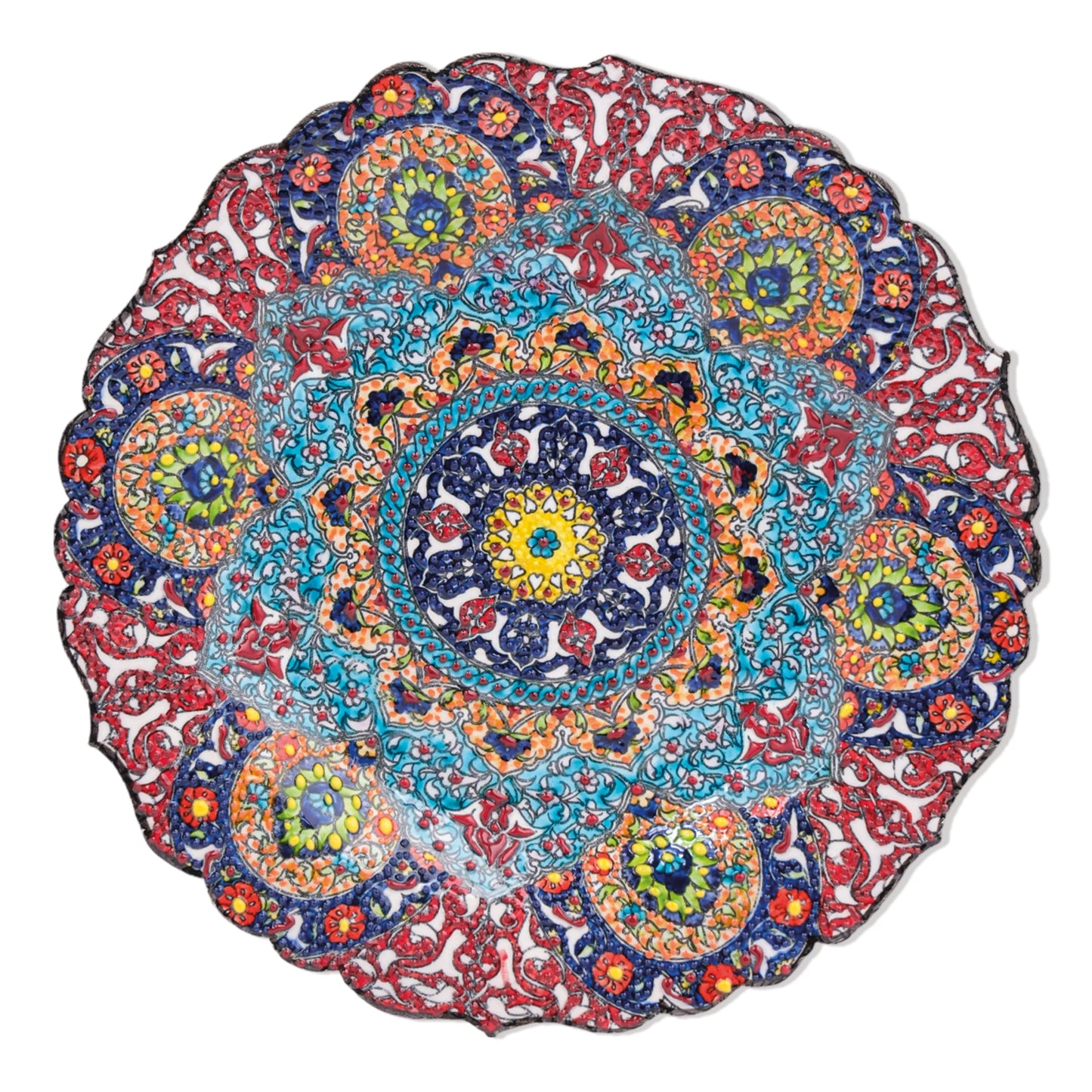 Ceramic Decorative Plate, Mandala Radiance Decorative Plate