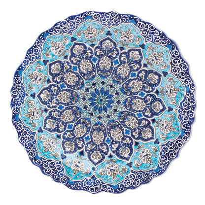 Ceramic Decorative Plate, Azure Bloom Decorative Plate
