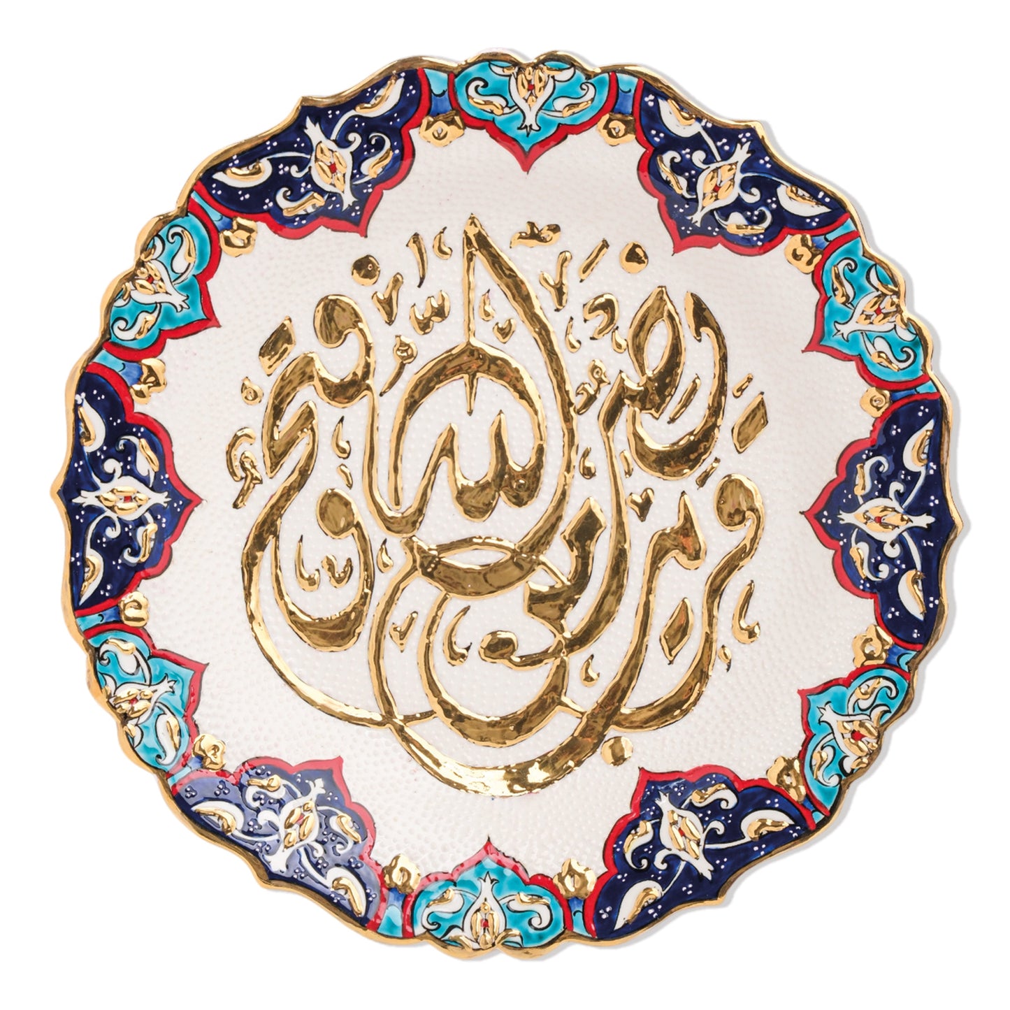 Ceramic Decorative Plate, Divine Harmony Decorative Plate, Decorative Golden Plate