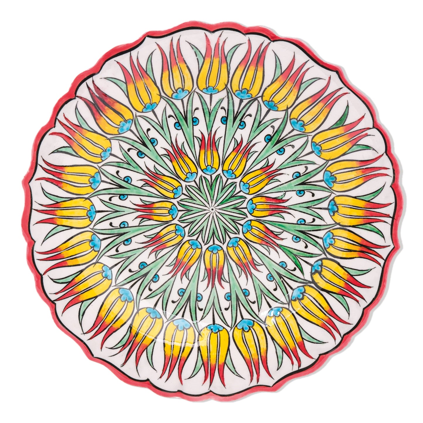 Ceramic Decorative Plate, Fiery Tulips Decorative Plate