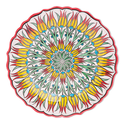 Ceramic Decorative Plate, Fiery Tulips Decorative Plate