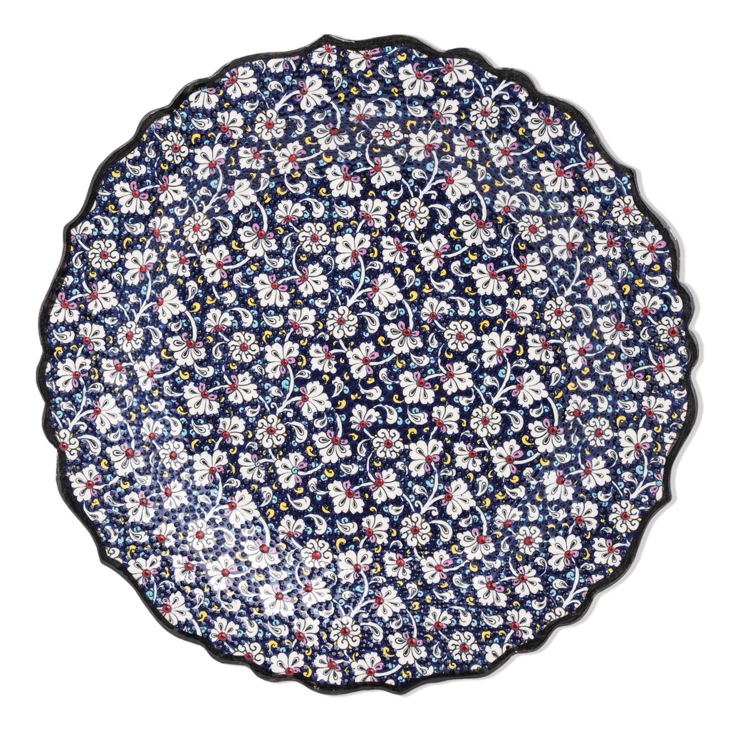 Ceramic Decorative Plate, Midnight Blossom Decorative Plate