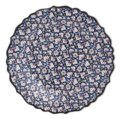 Ceramic Decorative Plate, Midnight Blossom Decorative Plate