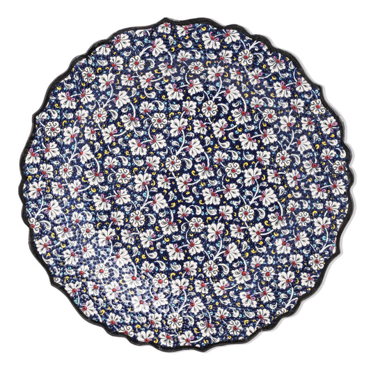 Ceramic Decorative Plate, Midnight Blossom Decorative Plate