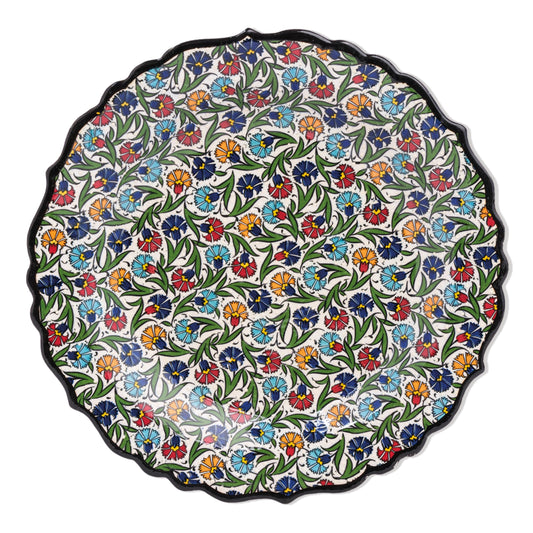 Ceramic Decorative Plate, Floral Harmony Decorative Plate