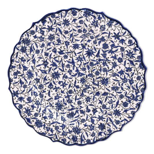 Ceramic Decorative Plate, Indigo Vines Decorative Plate