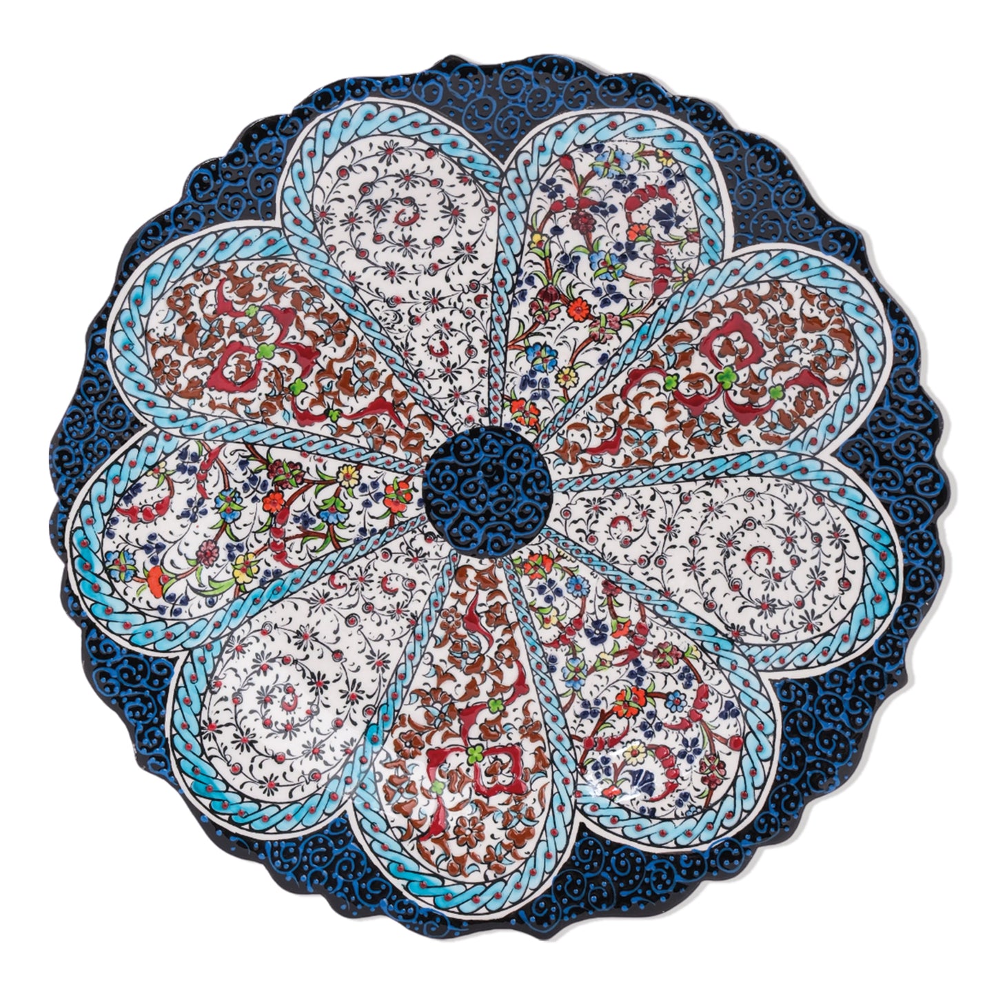 Ceramic Decorative Plate, Blossom Medallion Decorative Plate