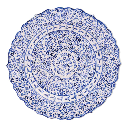 Ceramic Decorative Plate, Sapphire Vine Decorative Plate