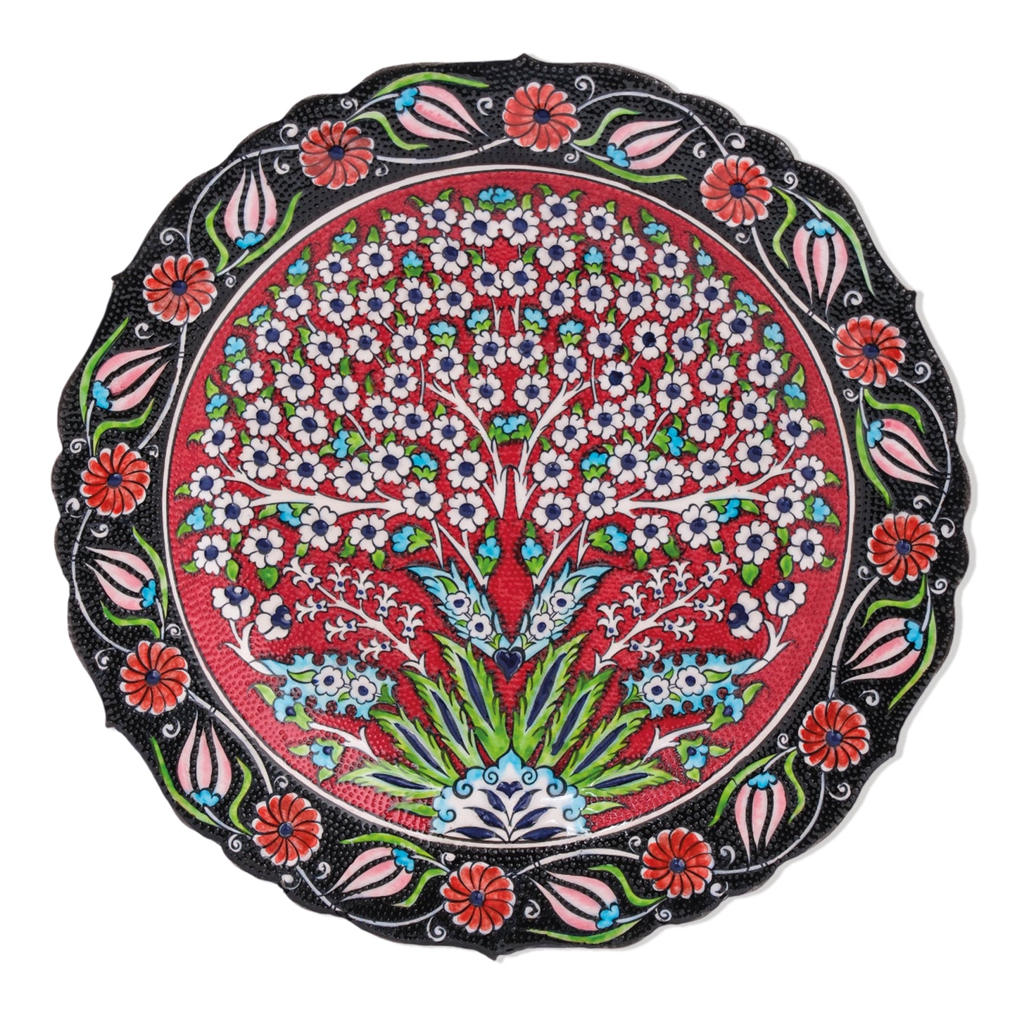 Ceramic Decorative Plate, Blossom Tree Decorative Plate