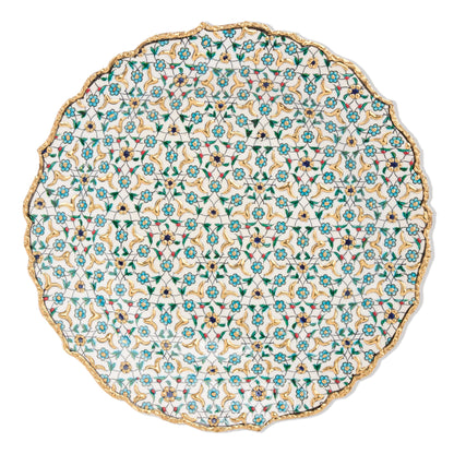 Ceramic Decorative Plate, Celestial Mosaic Decorative Plate, Decorative Golden Plate