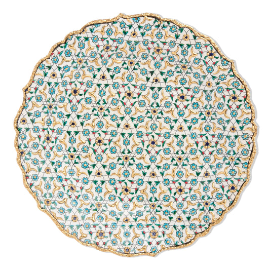 Ceramic Decorative Plate, Celestial Mosaic Decorative Plate, Decorative Golden Plate