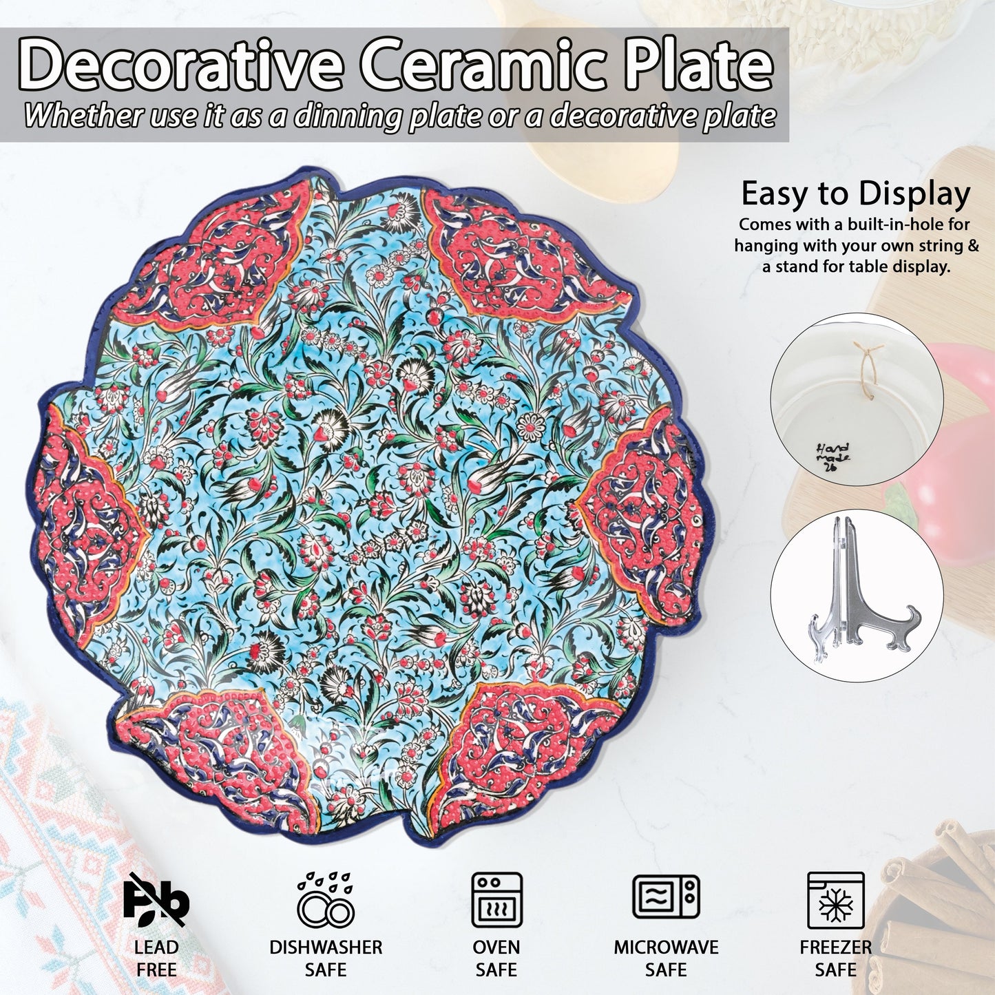 Ceramic Decorative Plate, Sultan's Garden Decorative Plate