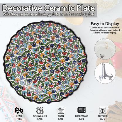 Ceramic Decorative Plate, Floral Harmony Decorative Plate