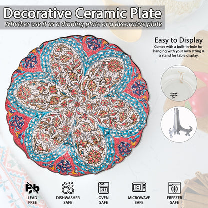 Ceramic Decorative Plate, Floral Radiance Decorative Plate